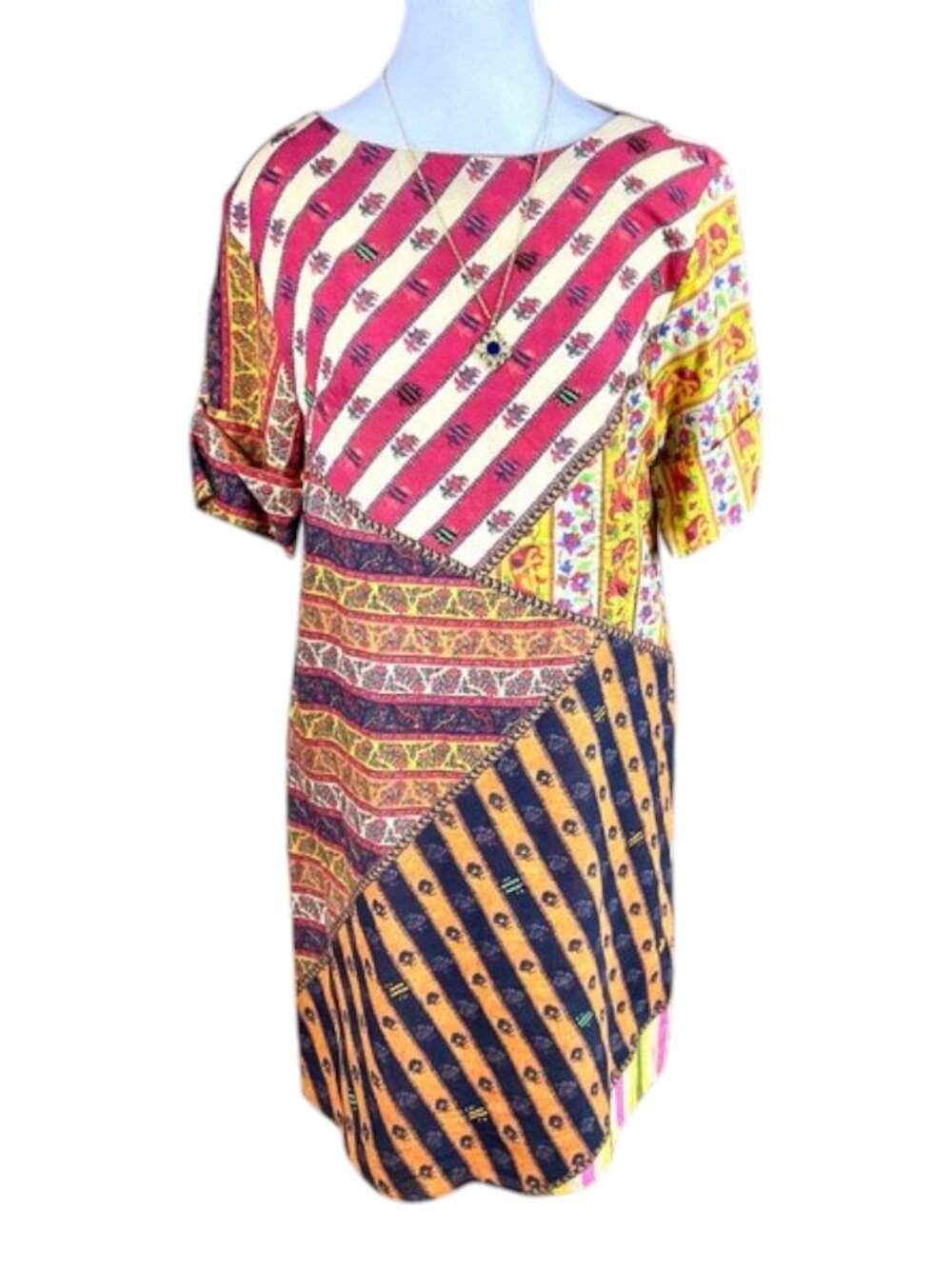 Anthropologie Dress Patchwork Cotton Tanvi Kedia (S)